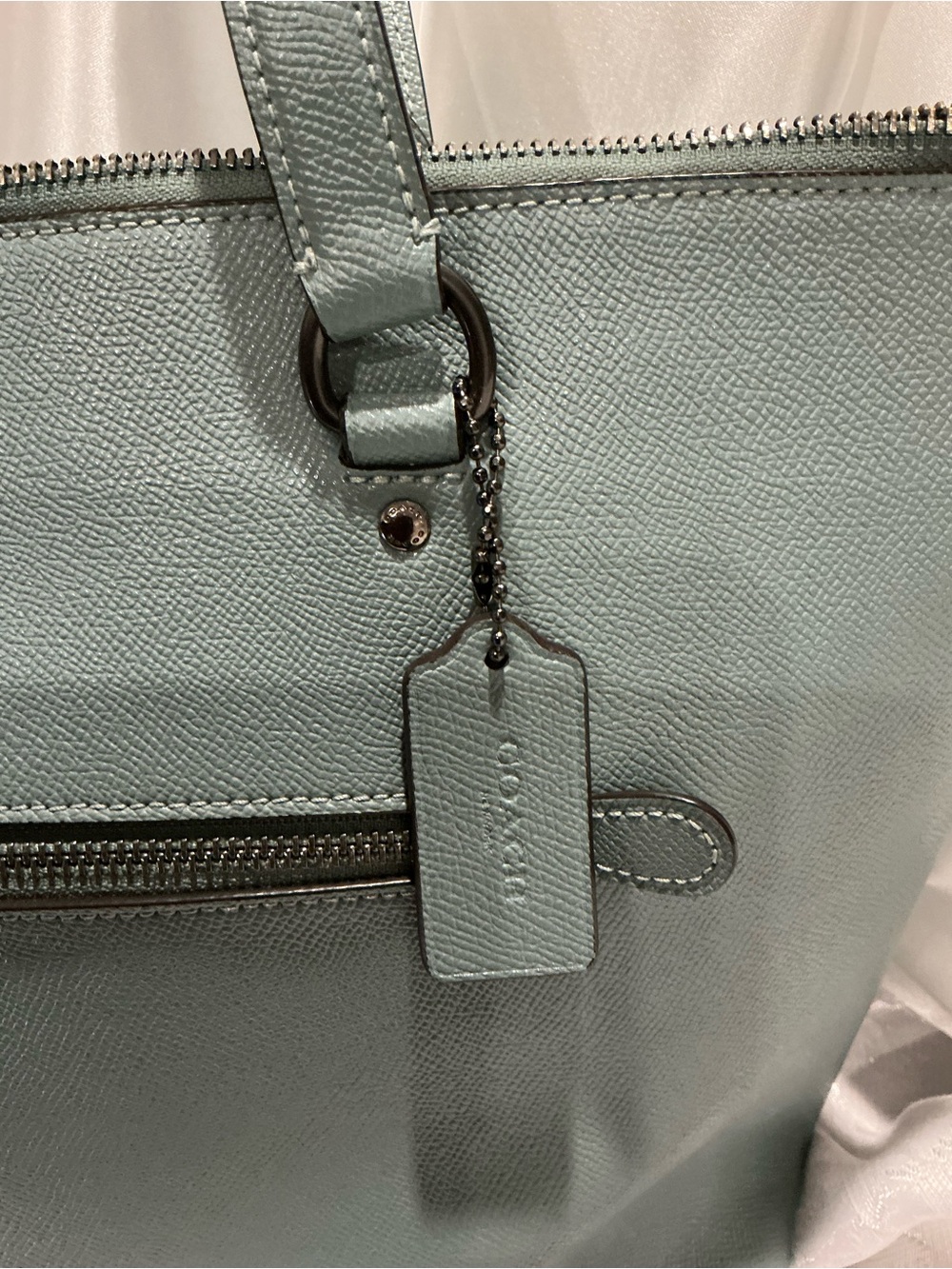 Coach Teal Green Leather Gallery Tote - Picture 3 of 14